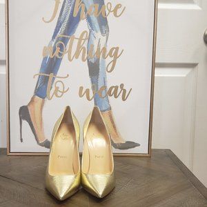 Christian Louboutin Gold Pointed Toe